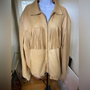 Men’s designer Jacket, Butter Leather with Fringe U.B. Tuff, LIMITED EDITION